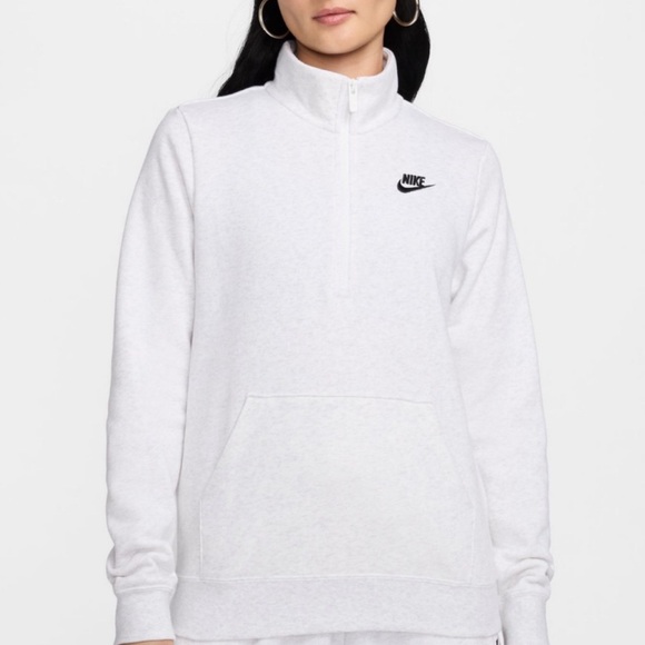 Nike Tops - NWT Nike Sportswear Club Fleece Quarter Zip Sweatshirt Birch Heather